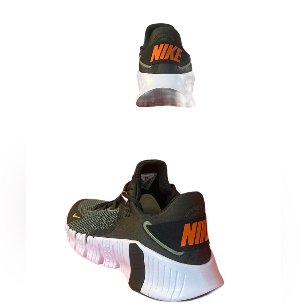 Nike Men's Olive Green Black and Orange Athletic Shoes - Picture 2 of 8